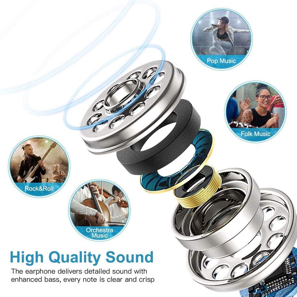 5-Pack: Earbuds Earphones with Microphone In-Ear Headphones - Tophatter Daily Deals